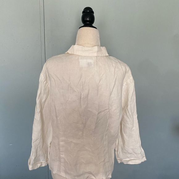 Flax white linen button down blouse - Picture 9 of 9